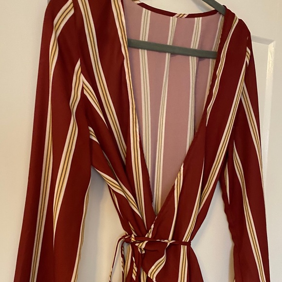 Striped chiffon wrap blouse - Picture 4 of 5